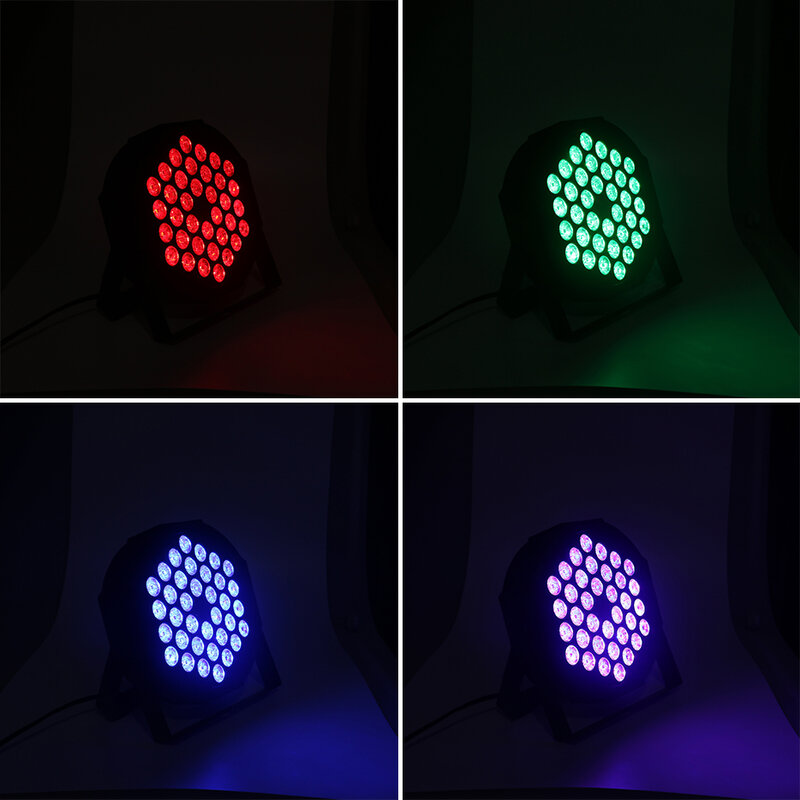 Lámpara Par LED plana para escenario, 3 en 1 36 luces RGBW, DMX 512, para DJ, fiestas, discotecas, Navidad, bares, clubs, bodas y espectáculos