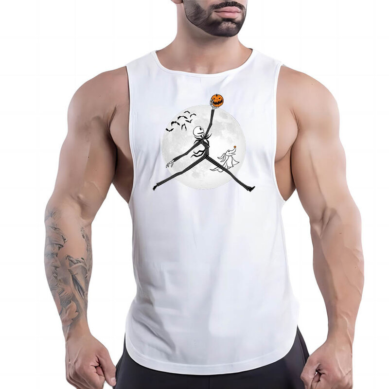 Camiseta deportiva sin mangas con estampado Y2k para hombre, camisa de baloncesto transpirable, ropa de gimnasio al aire libre, secado rápido, Verano