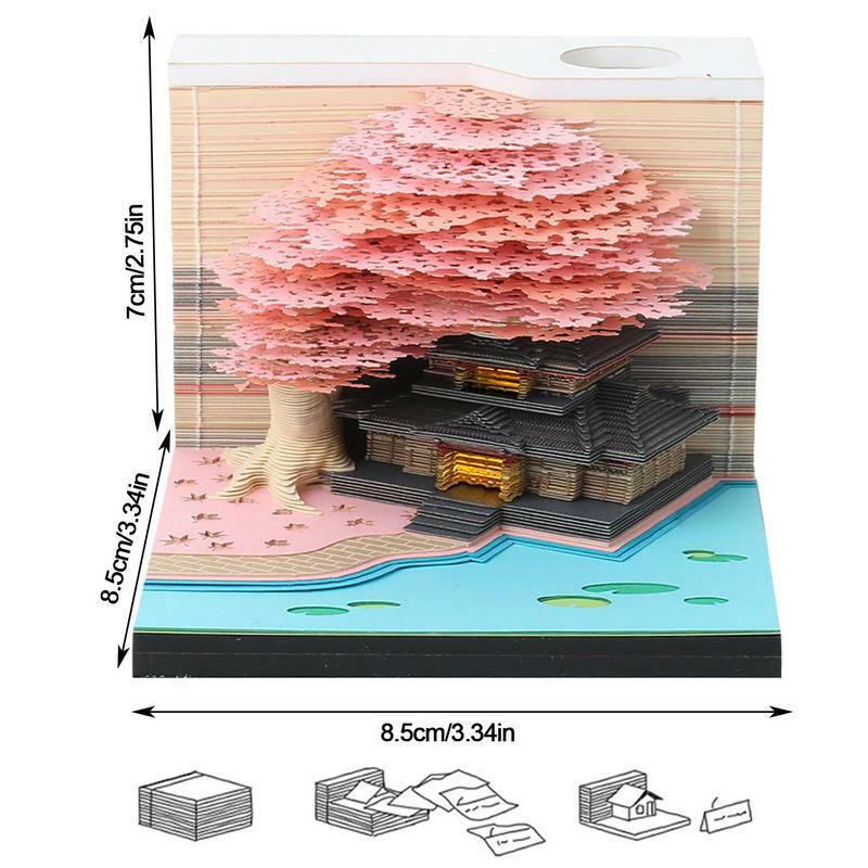 3D Schreibtisch Kalender Memo Pad Tisch Zeitstück schöne Beleuchtung kreative Desktop-Dekoration für Valentinstag Weihnachten Thanksgiving