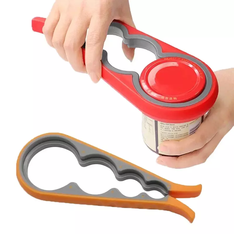 4 in 1 Lid Jar Opener Kitchen Tools Handy Screw Cap Best Kitchen Gadgets Openers Multi Purpose Can Non-slip Bottle Home Gadget