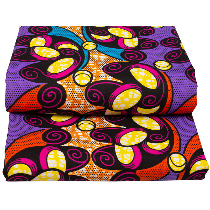 새로운 디자인 아프리카 인쇄 왁스 패브릭 절묘한 패턴 패션 앙카라 진짜 왁스 보증 6 야드 패브릭 팜므 파티 드레스