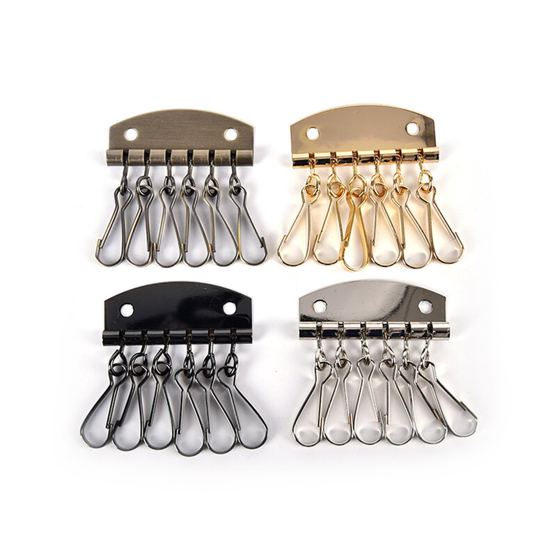 1 buah DIY tas tangan dompet di dalam Gantungan Kunci baris tas logam gesper buatan tangan kain kerajinan kulit DIY aksesori tas kunci
