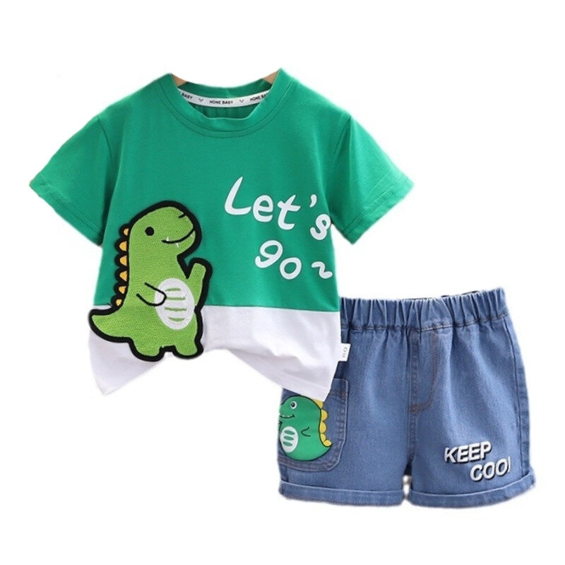 Conjunto de ropa de verano para bebé, traje de camiseta y pantalones cortos para niño y niña, chándal informal para niño pequeño, 2 uds./Set