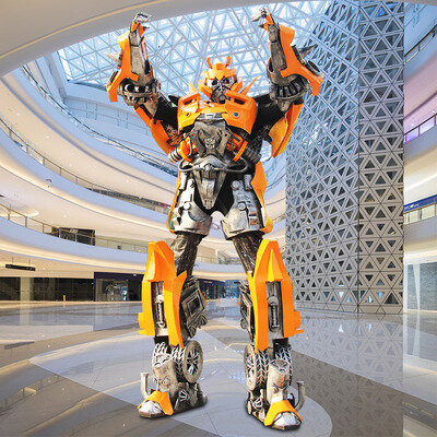 2,5 Meter hoch tragbare Roboter Autobots cos Requisiten Warm Show Helm Trans @ Former LED leuchten Augen roboter costomes große Wespe Cosplay
