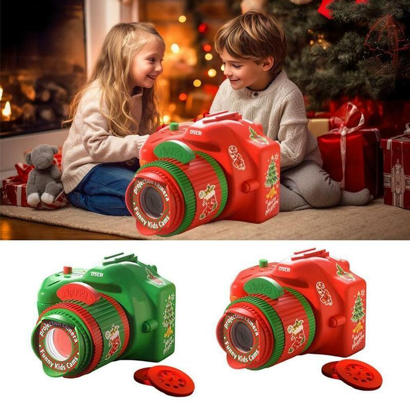 Câmera do projetor do Natal para crianças, Projeção dos desenhos animados, Light Up, Padrão do Papai Noel, Presentes de Natal, Brinquedos infantis