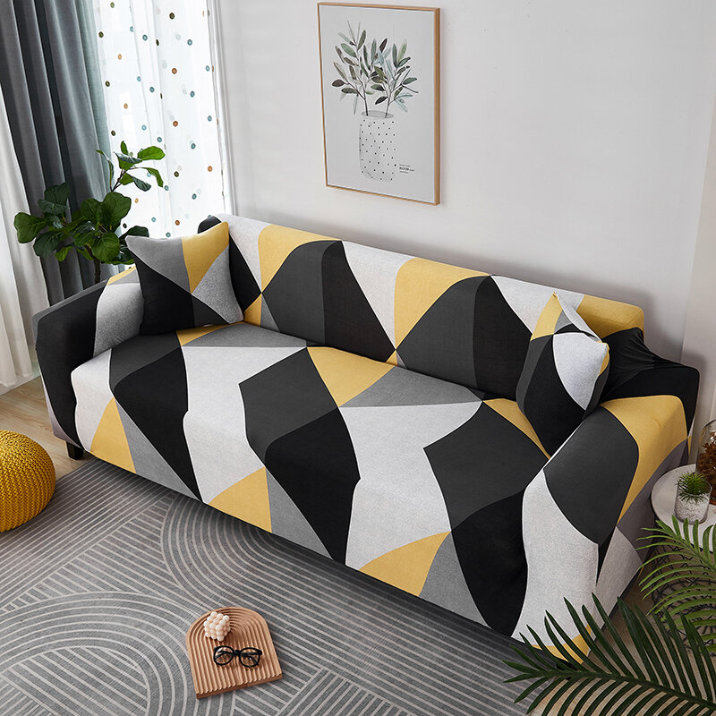 Funda de sofá elástica con patrón cruzado, cubierta de sofá envolvente para sala de estar, Loveseat