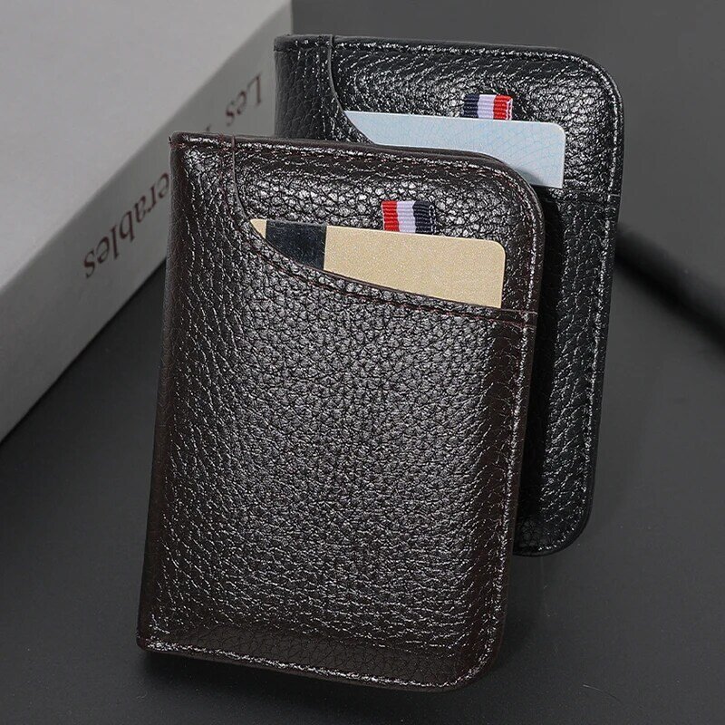남성용 휴대용 슈퍼 슬림 소프트 지갑, PU 가죽, 미니 신용 카드 지갑, 카드 홀더, 얇은 소형 단지갑