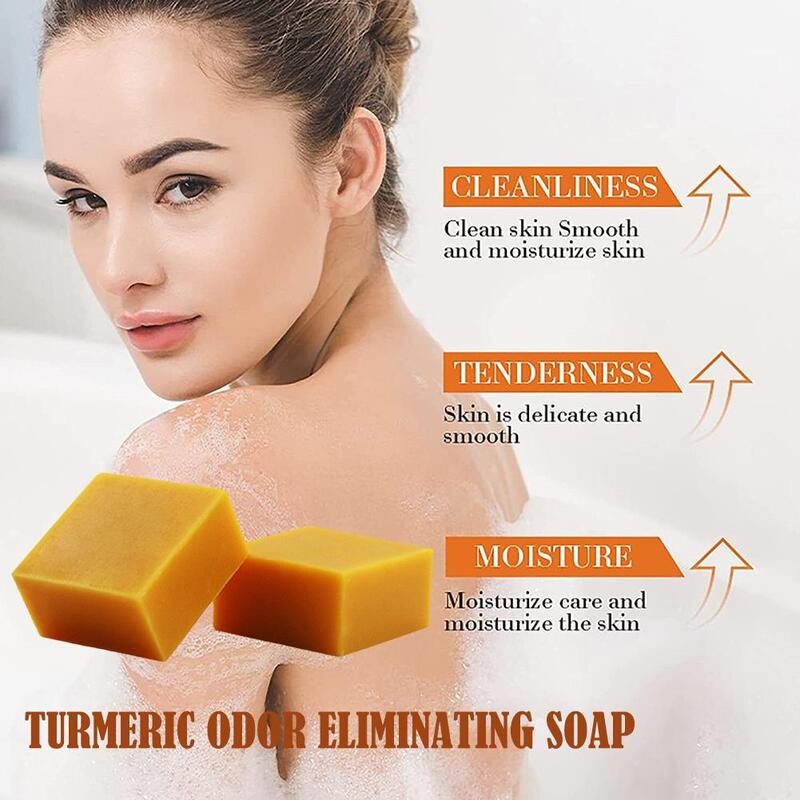 Jabón blanqueador de cúrcuma, cuidado corporal Natural para limpieza, Control de aceite y brillo de la piel