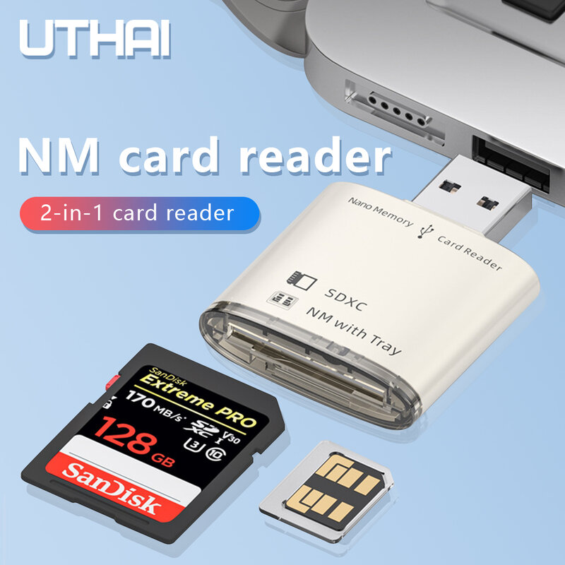 Nowy czytnik kart NM wielofunkcyjny komputer USB SD na dwie karty sim Metal dwa w jednym kompatybilny z systemem Windows/Mac OS/Linux
