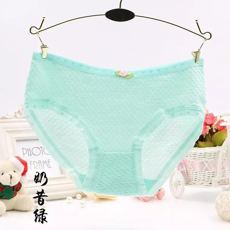 4pc/lot Briefs Cotton/Spandex Underwear Little Girl's Big Teen Solid Color Soft Panties  Kids Training10-16Year