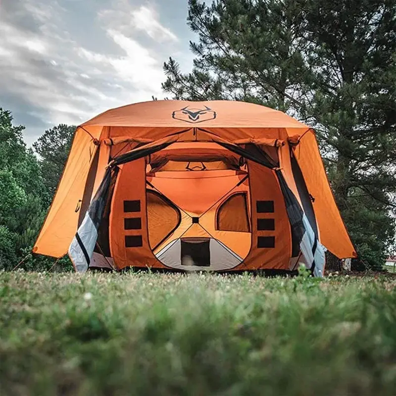Gazelle T4 Plus Ultra besar 4 sampai 8 orang PortableUp luar ruangan teduh Hub tenda dengan hujan terbang & ukuran diperpanjang