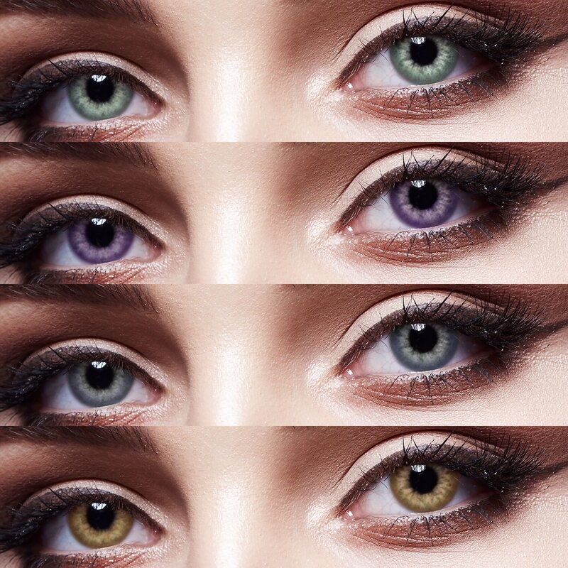 اييشاير 2 قطعة عدسات لاصقة ملونة للعيون الطبيعية الملونة عدسات العين الزرقاء الاتصال سنوي لون مستحضرات التجميل عدسة الجمال ماكياج العيون