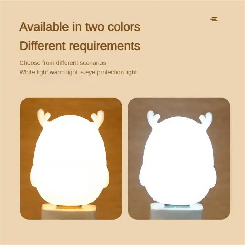 1PCS Space Saving Room Atmosphere Light Environmentally Friendly White Materials Reading Lamp Deer Shaped Simple And Cute Design