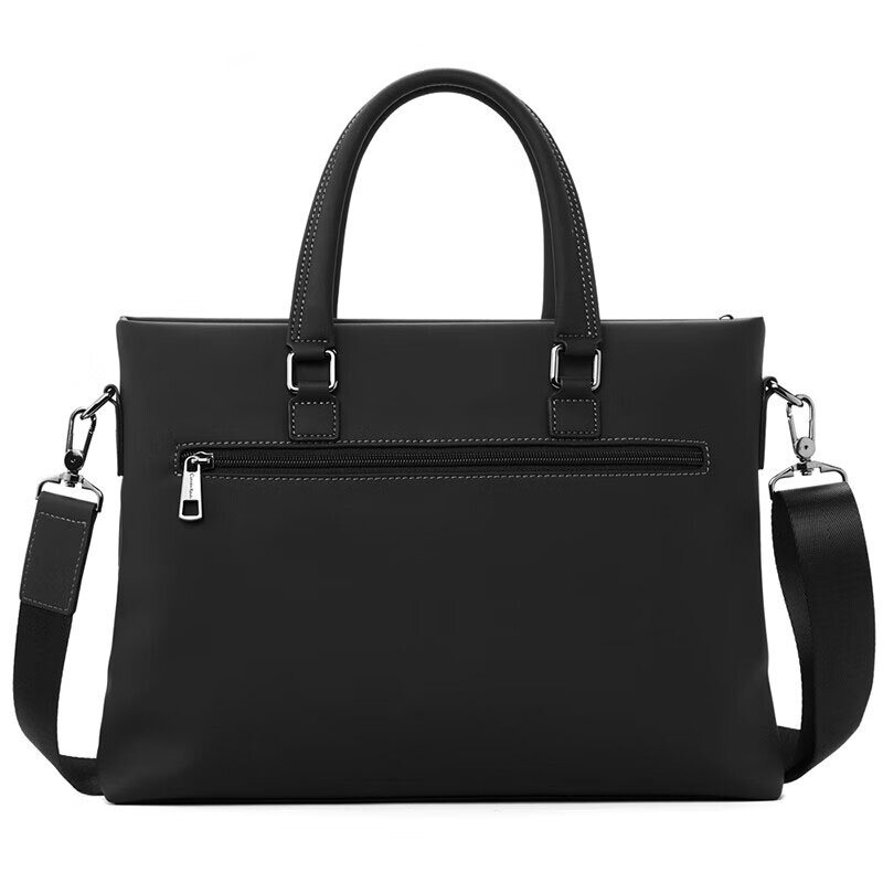 Luxury Style Real Cowhide Men's Briefcase Large Capacity Business Handheld One Shoulder Oblique Straddle Bag Computer File