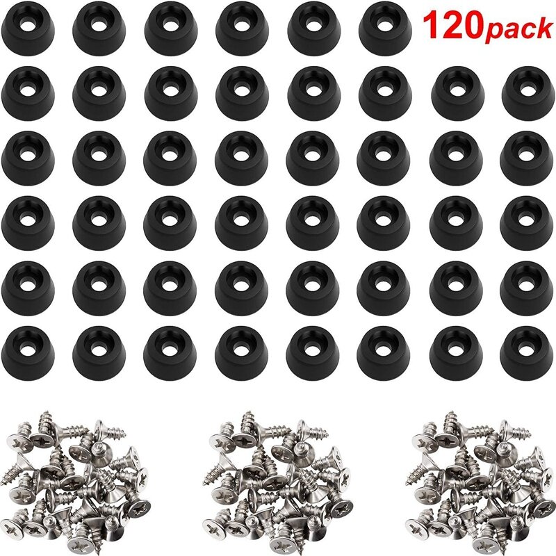 240 Pcs Soft Cutting Board Rubber Feet With Stainless Steel Screws 0.28 X 0.59 For Furniture, Electronics And Appliances