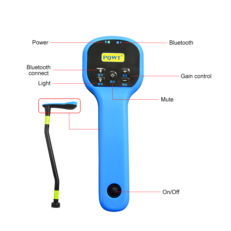 PQWT-BT10 Wireless pipe water leakage detector portable plumbing tools survey equipment