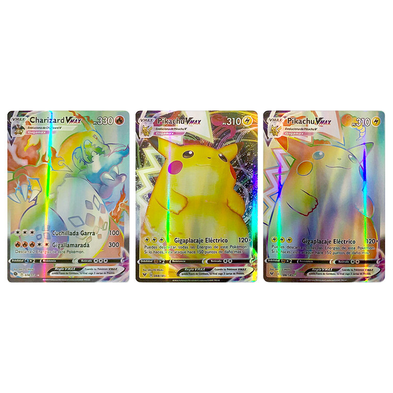 Pokemon Cards Spain French German English Italy Korean Vmax Shiny Energy Trading Cards Children Battle Game Toy Christmas Gifts