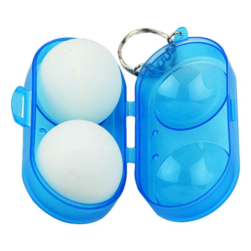 2 Ping-pong Balls Storage Box Plastic Table Tennis Ball Storage Case with Key Chain for Sport Training Accessories