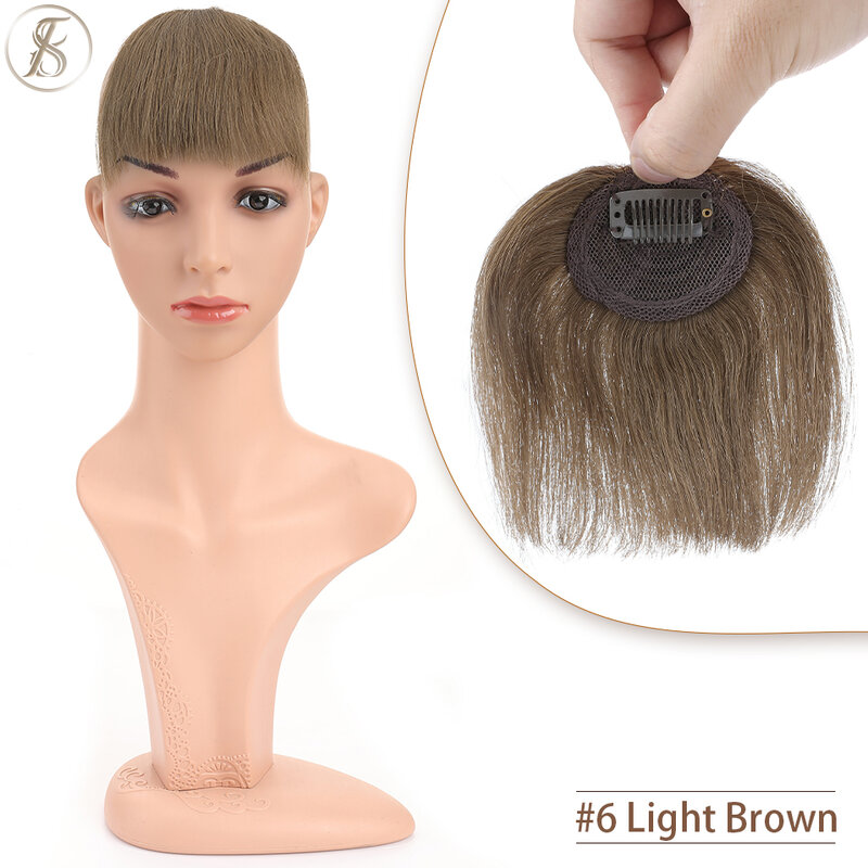TESS натуральные волосы челки 8 г бахрома человеческие волосы невидимые искусственные волосы челка заколка для волос в челке неправильной близости для женщин