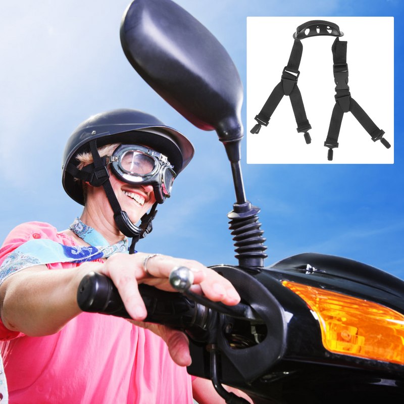 Helmetsss Light Weight Adjustable High Strength Safety Mandibular Fabric Strap(Black and Chin Rest Black or White for Random)