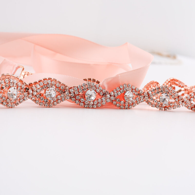 NZUK – ceinture de luxe pour robe de mariée, avec strass en cristal, accessoires de mariage