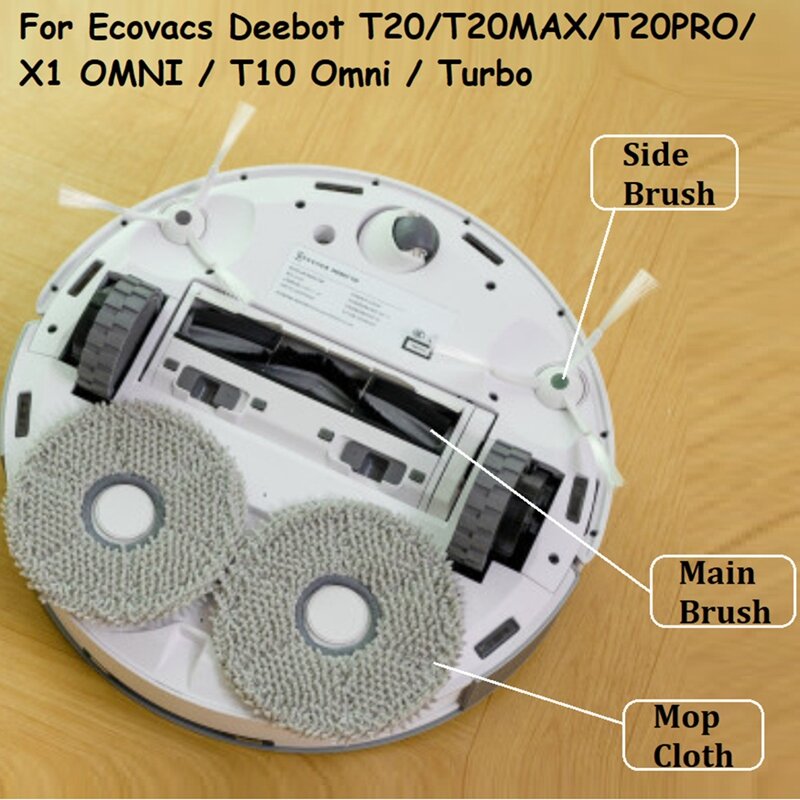6Piece Accessories Kit For Ecovacs Deebot T20/T20MAX/T20PRO/X1 OMNI/T10 Omni/Turbo Robot Vacuum Cleaner Replacement Parts