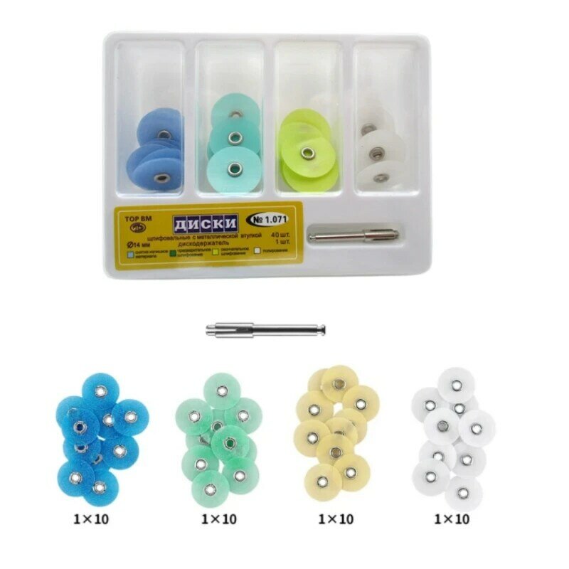 Disk pemoles gigi, 40 buah/kotak batang pemegang Mandrel Soflex disk RA Shank bahan pemutih gigi alat kedokteran gigi