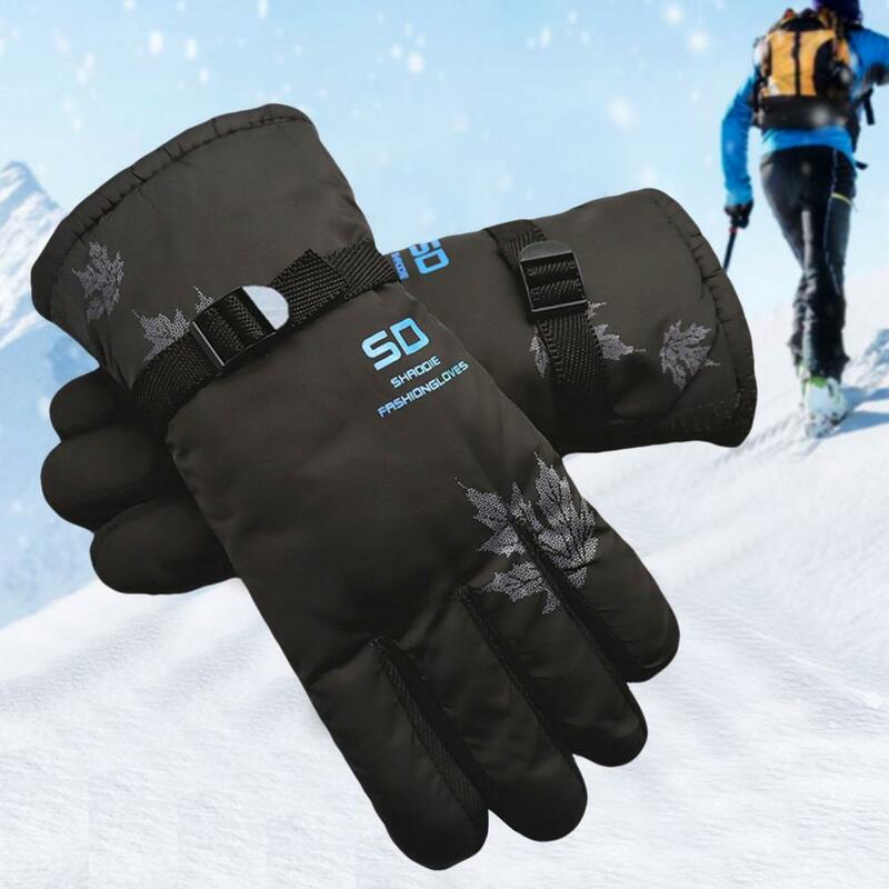 Winter Gloves 1 Pair Practical Full Finger Thickened  Men Cycling Bike Gloves for Going Out