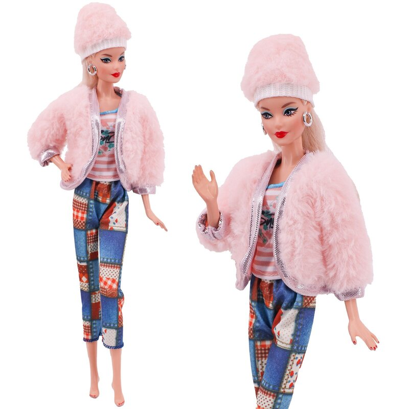 Pakaian Boneka Barbie Gaun Buatan Tangan Mode Mantel Celana Atas Pakaian untuk Boneka Barbie Pakaian Aksesori Boneka Hadiah Mainan Anak Perempuan