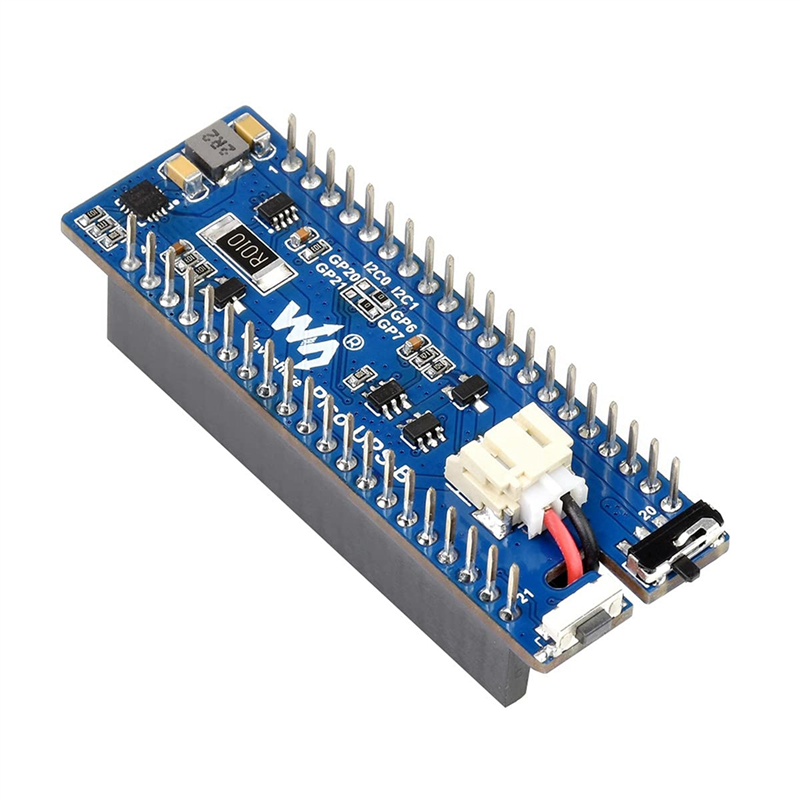 Waveshare modul UPS B untuk papan Raspberry Pi Pico, baterai pemantauan catu daya tanpa hambatan melalui Bus I2C, desain dapat ditumpuk