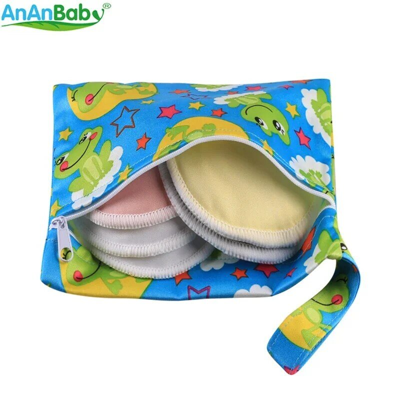 AnAnbaby 2 szt. Torba na pieluchy dla niemowląt drukuje wodoodporny PUL Mini pieluszka torba dla mamy lub dzieci z zamkiem błyskawicznym