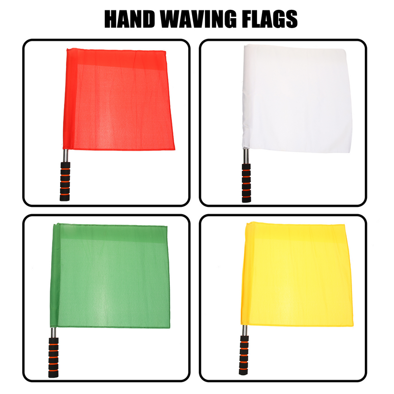Referee Red Soccer Corner Football Match Signal Flagss Set Of 4s Hand Waving Red Soccer Corner Football Match Signal Flagss Set