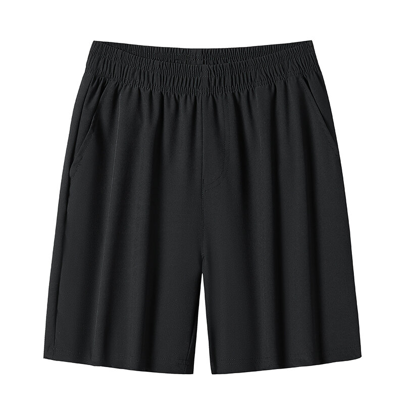 Celana pendek olahraga basket pria, Bawahan kasual hitam panjang selutut longgar luar ruangan cepat kering musim panas 2023
