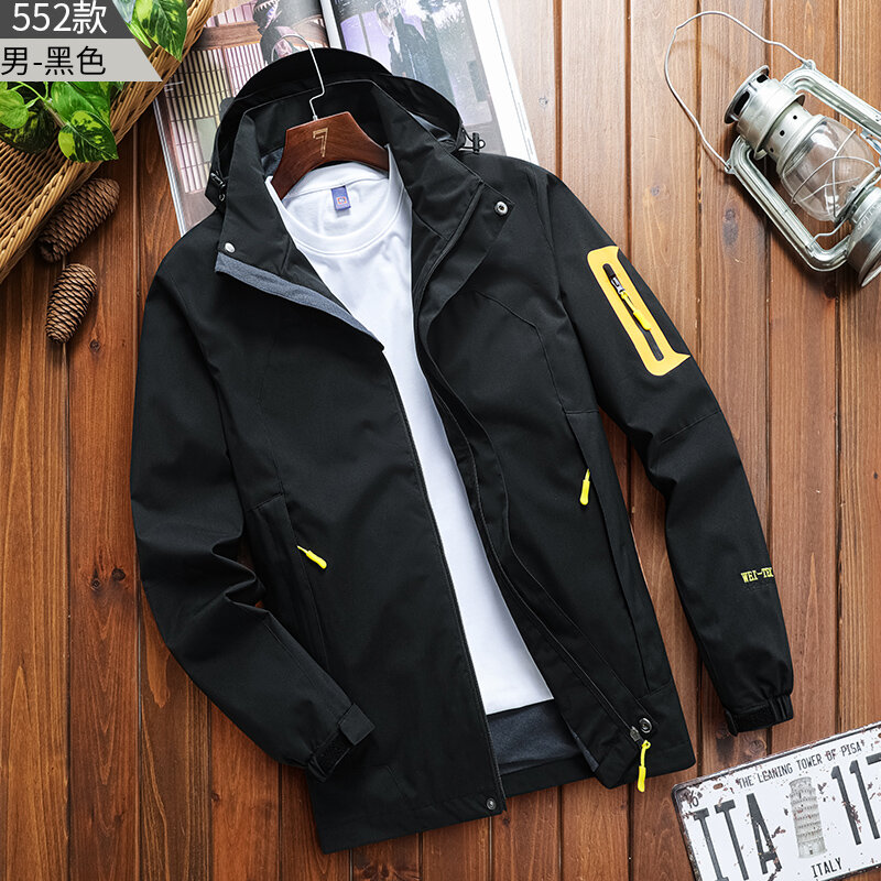 Thin Hooded Spring Autumn High Quality Men's Women's Outdoor Parkas Two-pieces Set Men's Waterproof Windproof Jackets Warm Coats