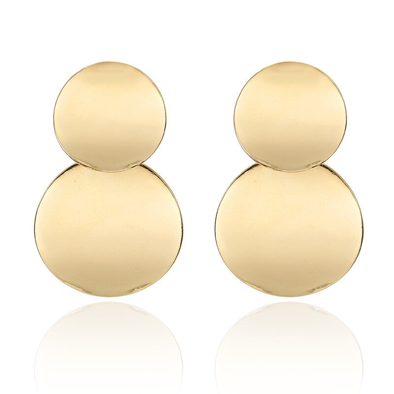 12 paia di orecchini pendenti a cerchio con catena placcati in oro alla moda Vintage alla moda per le donne