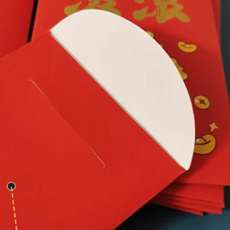 ซองสีแดงปีมังกรแดง8ชิ้นซองจดหมายลายมังกรสไตล์จีนซองจดหมายโชคดีเงินรูปการ์ตูน2024กระเป๋าเงินโชคดี