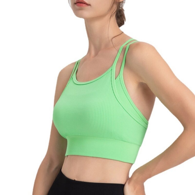 Top Woman Fitness sport Yoga Gym Threaded Bra workout Active Quick Dry Sportswear Workout Vest Training shirt Underwear Clothing