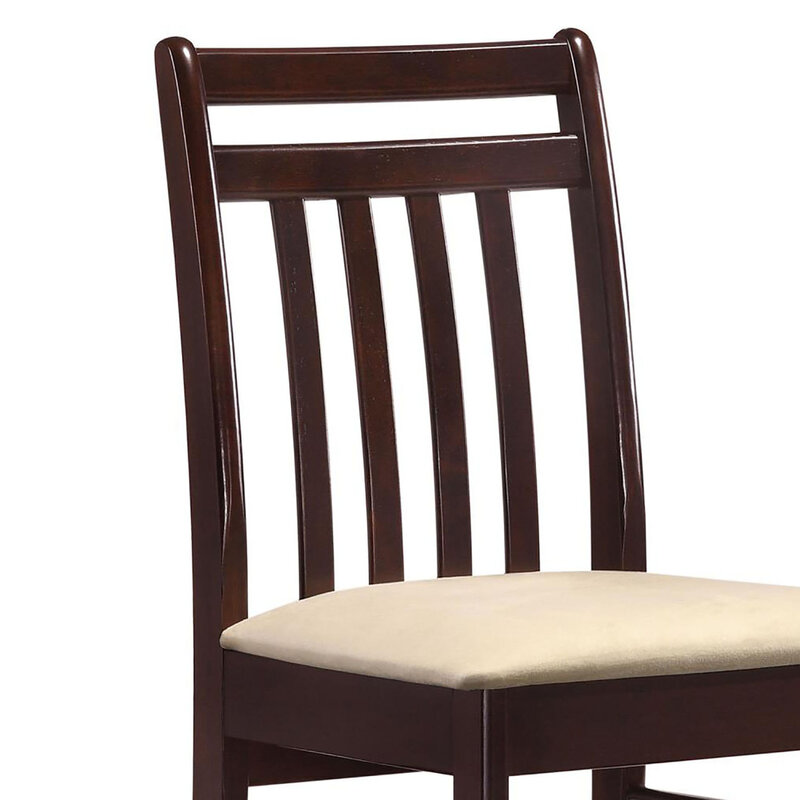 Elegant Light Brown and Cappuccino Slat Back Desk Chair for Stylish Comfort and Support in Home or Office Settings.