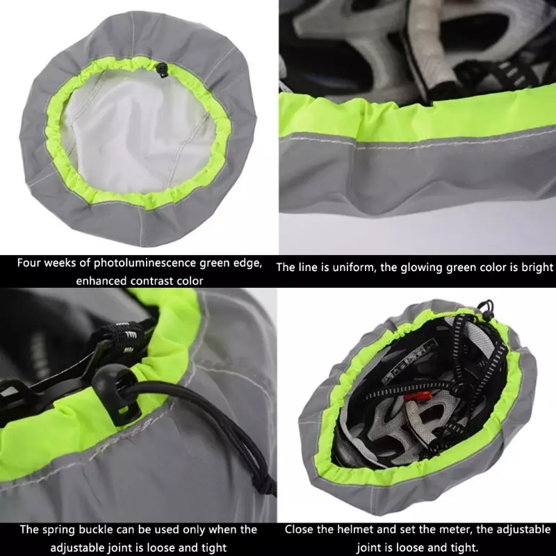 High Visibility Reflective Waterproof Windproof Helmet Rain Cover for Bicycles