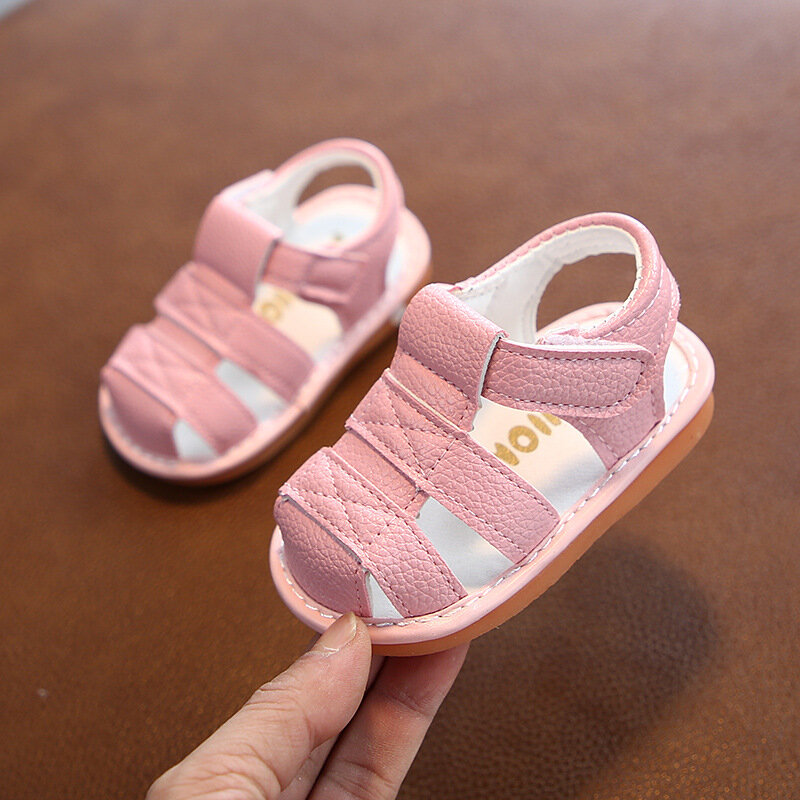 Sandales en cuir PU pour bébé, chaussures de course respirantes unisexes, pantoufles de remplacement portables, marche et jeu pour enfants, garçons et filles, 1 paire