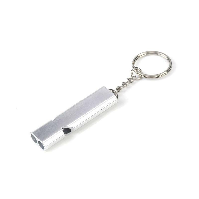 Portable whistle 120 db aluminum alloy double tube lifesaving emergency SOS safety survival whistle outdoor EDC Tool