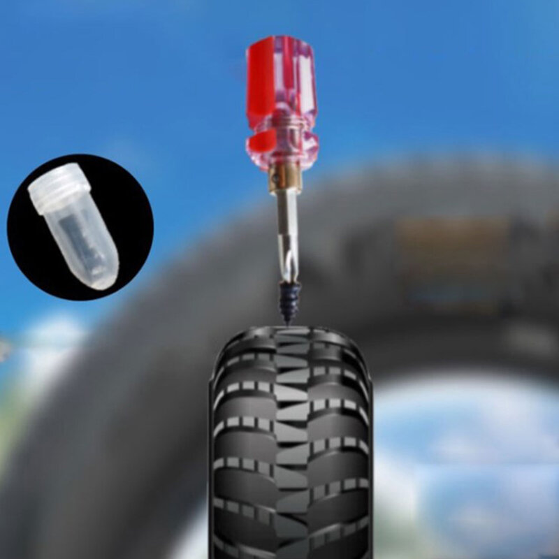 Universal Tire Puncture Repair Nail, Parafuso auto-roscante, Prego de plástico, Borracha macia, Adequado para motocicleta, 10pcs