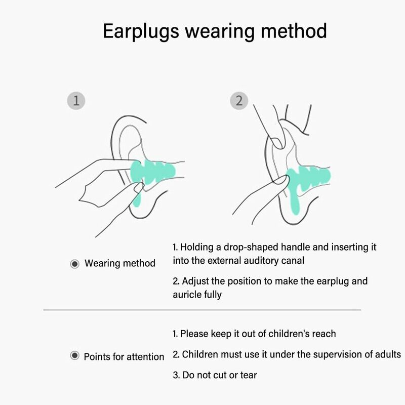 2 paia di tappi per le orecchie per l'isolamento acustico con scatola in Silicone morbido per dormire tappi per le orecchie antirumore protezione per le orecchie da nuoto impermeabile