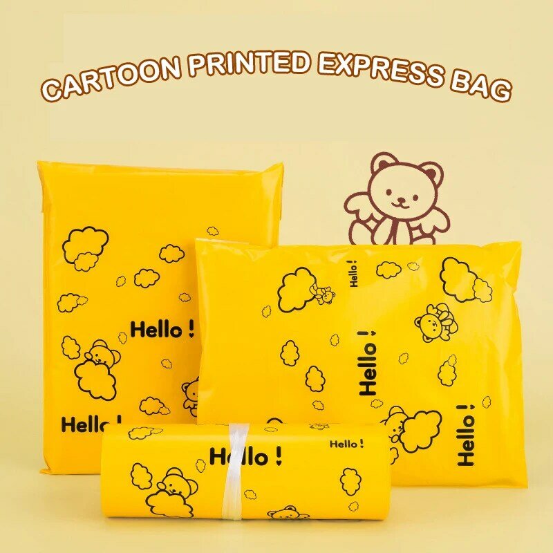 10Pcs Bear Courier Bag Envelope Packaging Bags Pink Waterproof Self Adhesive Seal Pouch Shipping Mailing Bag Transport Bag