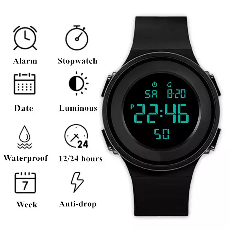 Relojes Led digitales para hombre, pulsera electrónica de cuarzo con alarma, resistente al agua, para deportes al aire libre, a la moda, nuevo