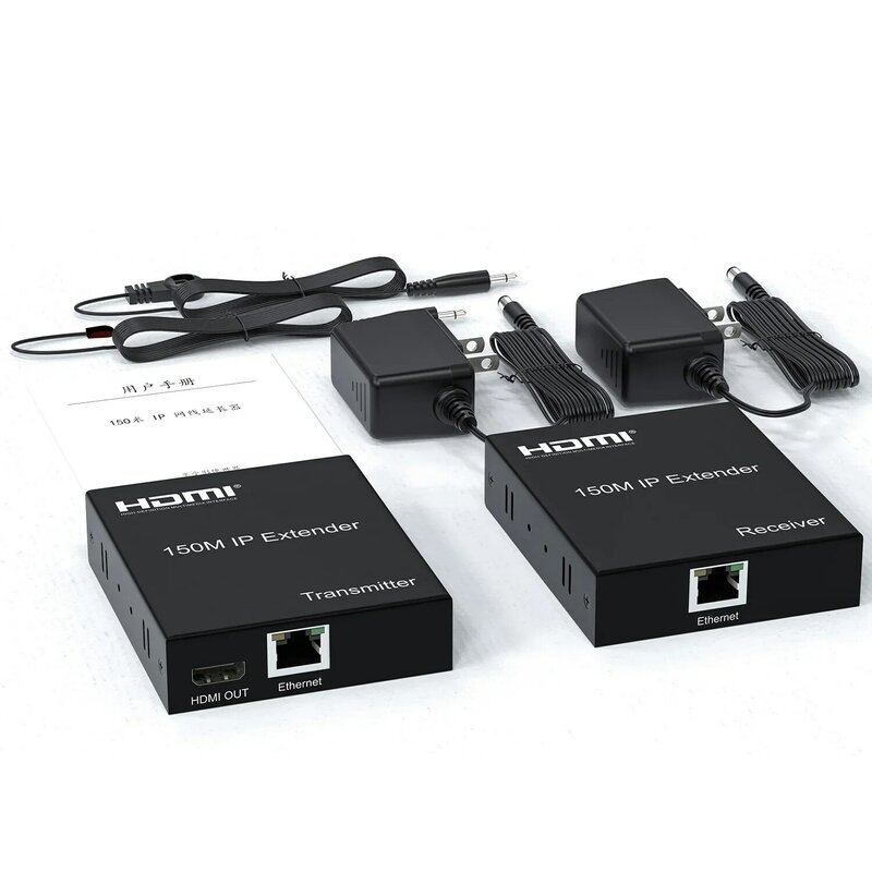 Extensor IP de 1080p y 150m con bucle HDMI, extensor Ethernet RJ45, receptor transmisor de vídeo sobre Cat5e, Cable Cat6, uno a Multi