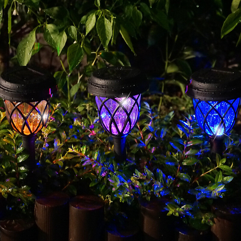 Lampu halaman luar ruangan tenaga surya, lampu rumput, lampu dekorasi LED taman, lampu lantai vila, tahan hujan