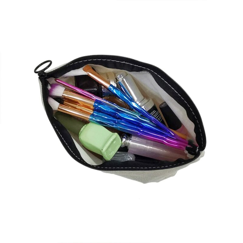 Bolsa de cosméticos portátil para mujer, organizador de maquillaje con imagen personalizada, bolsas de aseo de viaje, estuche de lápices de regalo, colores brillantes, estampado de arcoíris