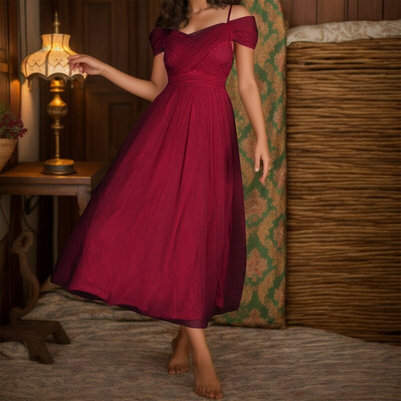 Damskie sukienki nowy siateczkowy seksowny pasek Spaghetti z dekoltem na ramiona w jednolitym kolorze Swing sukienka suknia wieczorowa na studniówkę платье женское