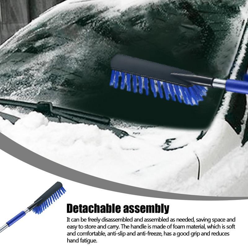 Brosse à neige pour voiture, déneigement, nylon, barre métallique, grattoir à glace ergonomique, poignées amovibles, 2 en 1